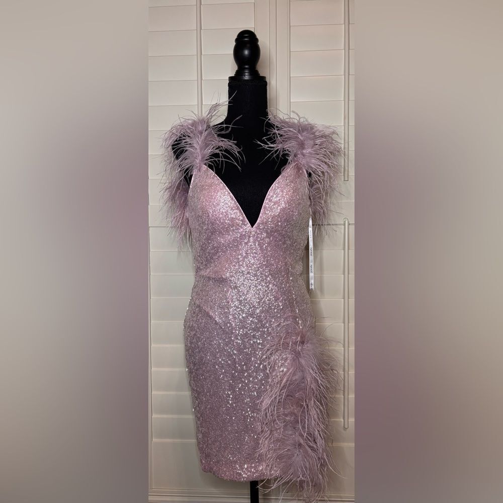 JOVANI 23059 ice pink sequin party prom dress size 6